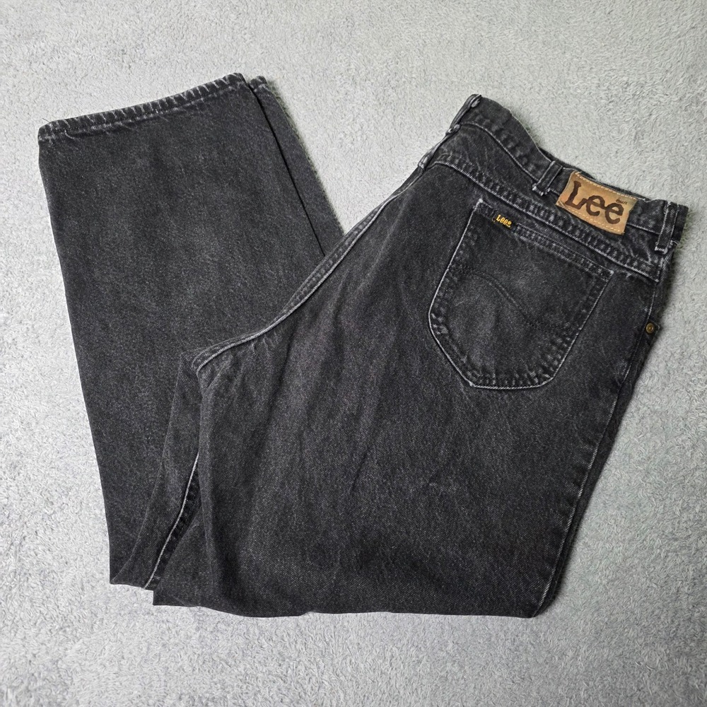 Lee Mens 44x30 Riders Straight Leg Jeans Black Vintage Made in USA Cotton